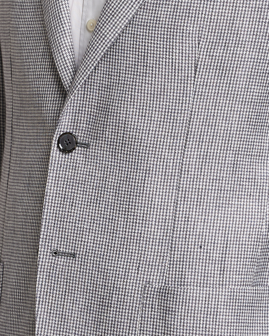 Herre | Blazere & jakker | L.B.M. 1911 | Jack Regular Fit Houndstooth Linen Blazer Grey