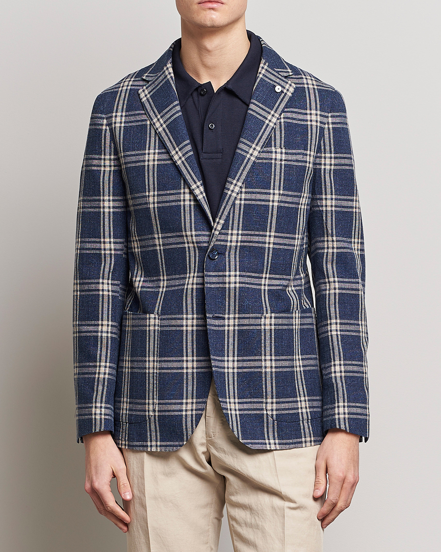 Herre | Blazere & jakker | L.B.M. 1911 | Jack Regular Fit Checked Cotton Blazer Blue