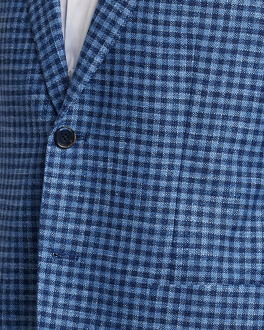 Herre | Blazere & jakker | L.B.M. 1911 | Jack Regular Fit Checked Virgin Wool/Linen Blazer Blue