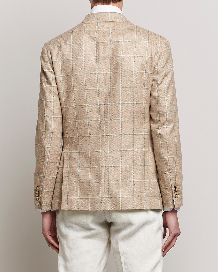 Herre | Blazere & jakker | L.B.M. 1911 | Jack Regular Fit Windowpane Wool/Silk Blazer Olive