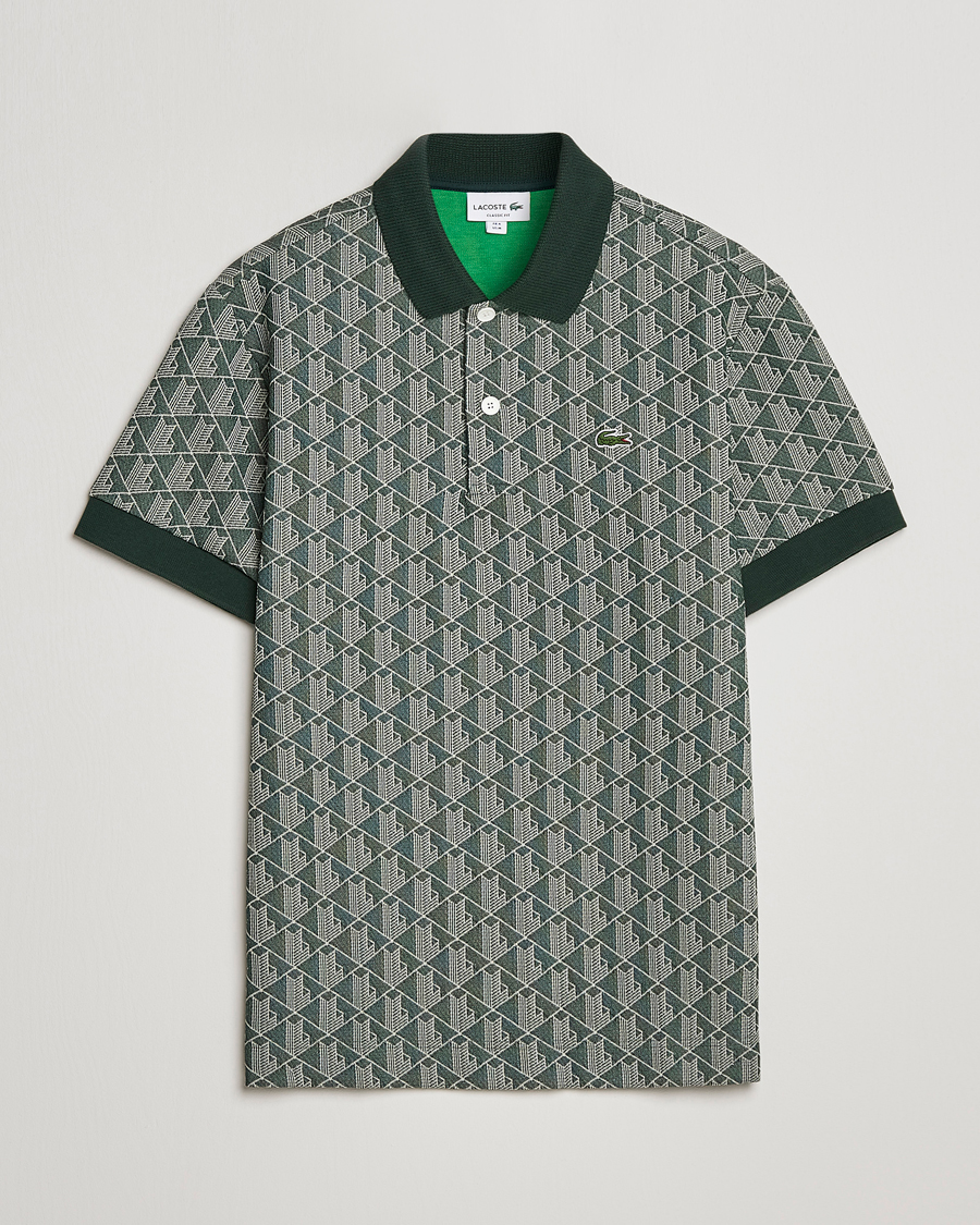 Herre | Polotrøjer | Lacoste | Classic Fit Monogram Polo Green/Wood Shaving