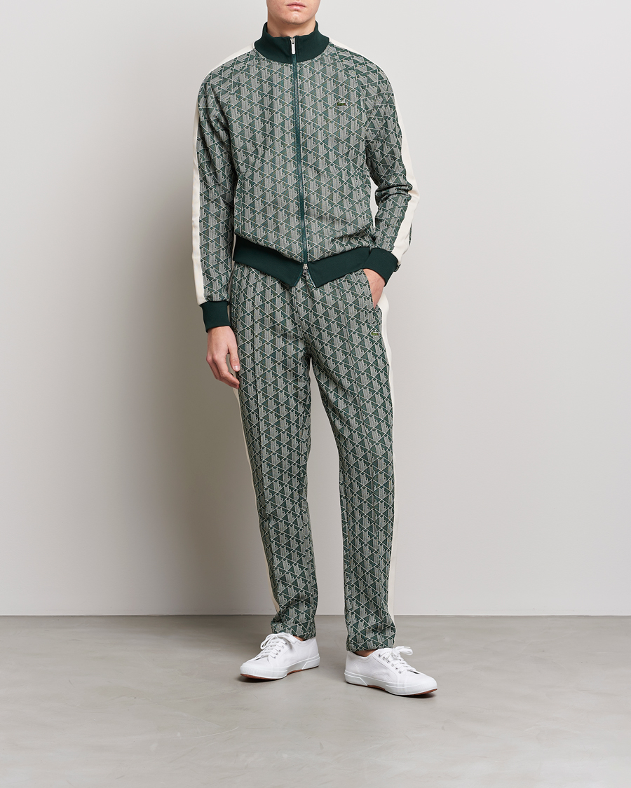 Herre | Trøjer | Lacoste | Monogram Zip Sweatshirt Green/Wood Shaving