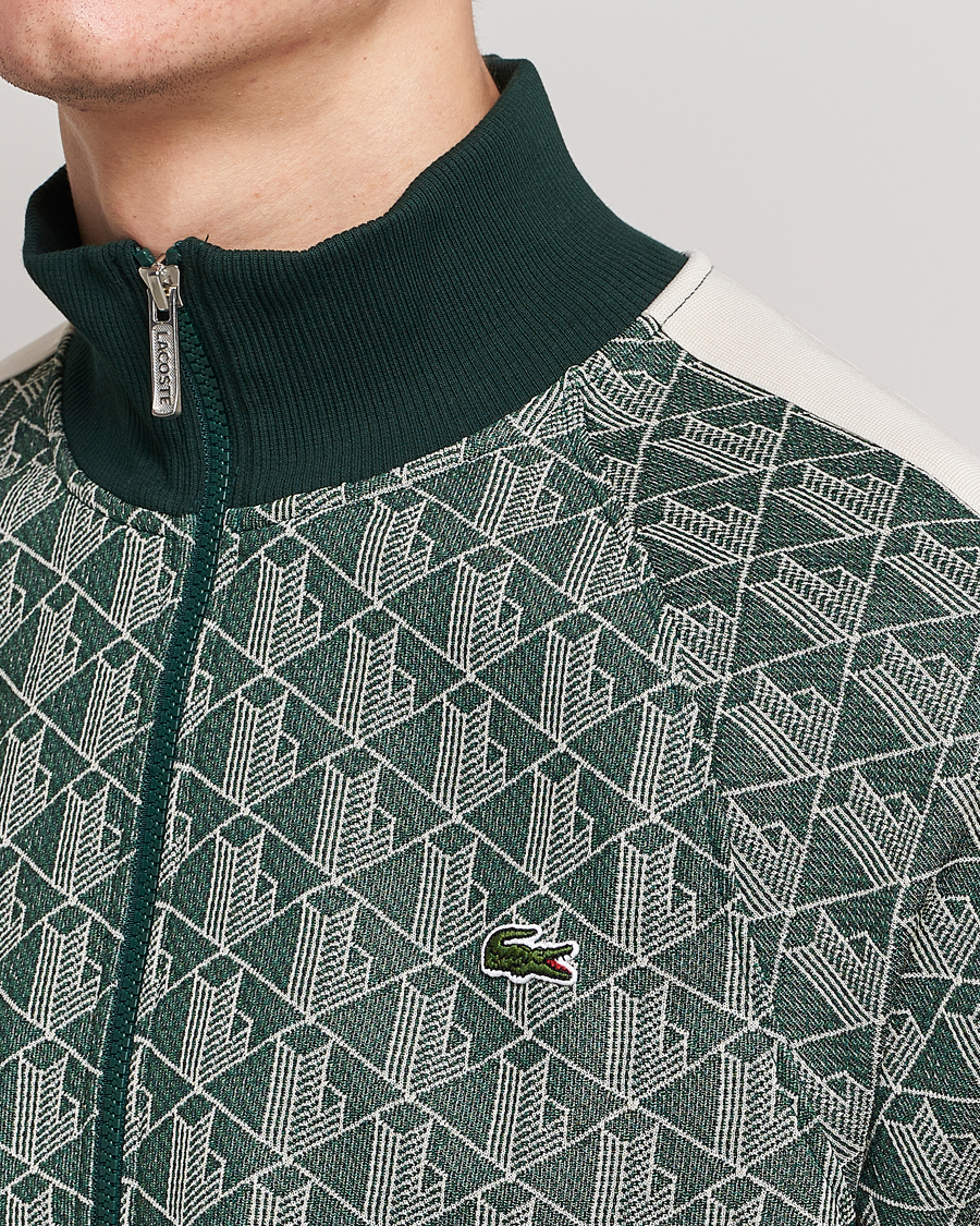 Herre | Trøjer | Lacoste | Monogram Zip Sweatshirt Green/Wood Shaving