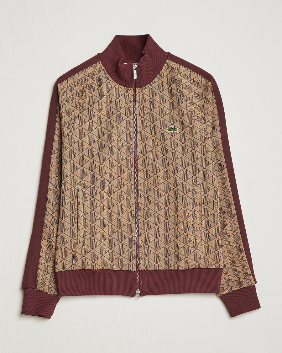 Herre | Trøjer | Lacoste | Monogram Zip Sweatshirt Viennese/Expresso