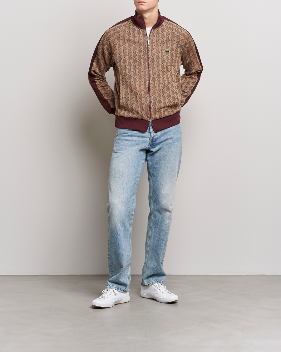 Herre | Trøjer | Lacoste | Monogram Zip Sweatshirt Viennese/Expresso