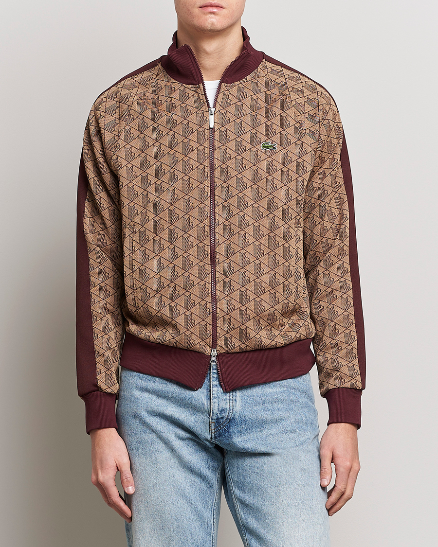 Herre | Full-zip | Lacoste | Monogram Zip Sweatshirt Viennese/Expresso