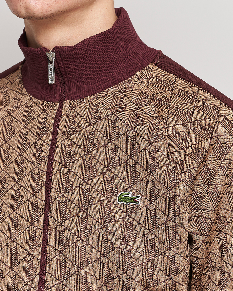 Herre | Trøjer | Lacoste | Monogram Zip Sweatshirt Viennese/Expresso