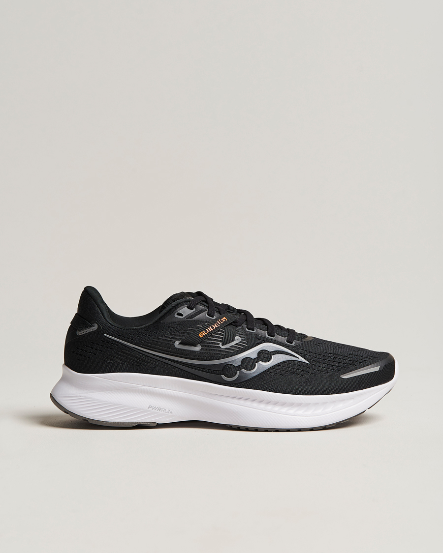 Herre | Saucony Guide 16 Running Sneakers Black/White | Saucony | Guide 16 Running Sneakers Black/White