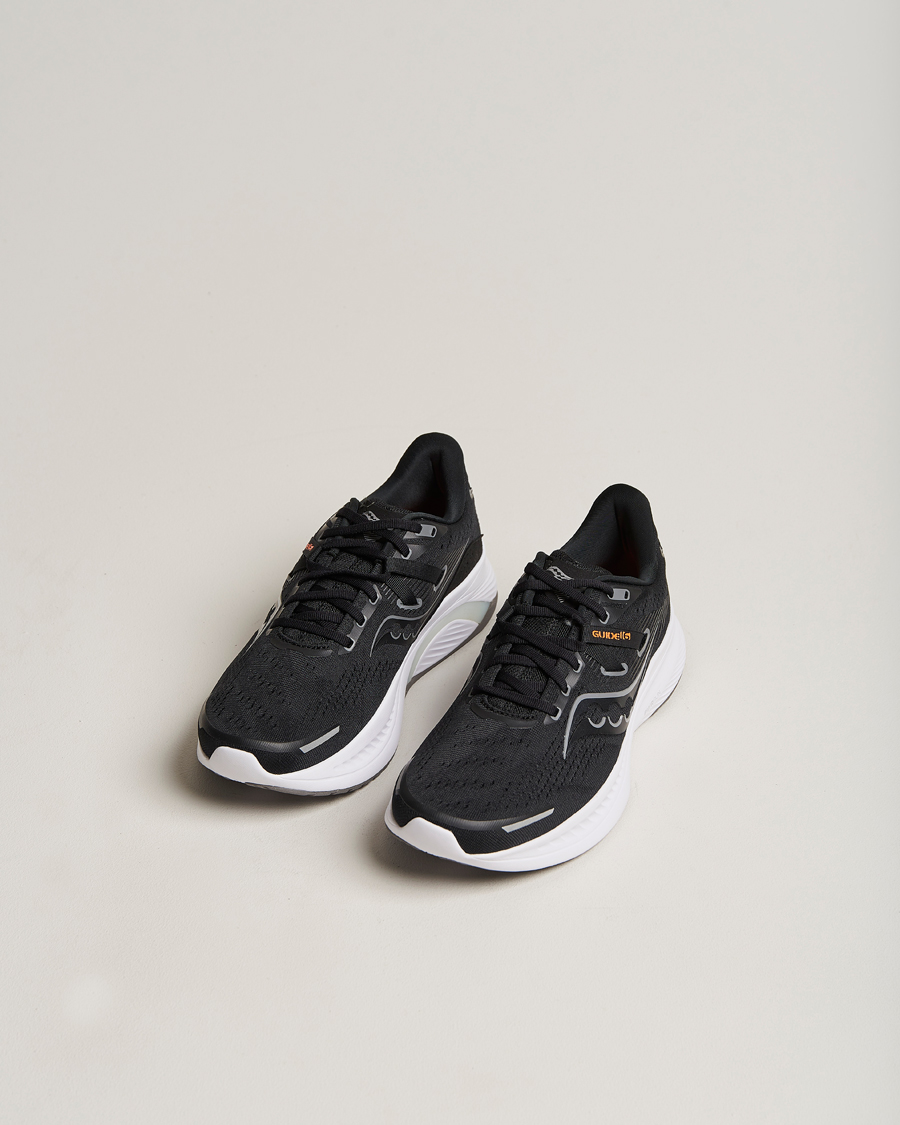 Herre | Saucony Guide 16 Running Sneakers Black/White | Saucony | Guide 16 Running Sneakers Black/White