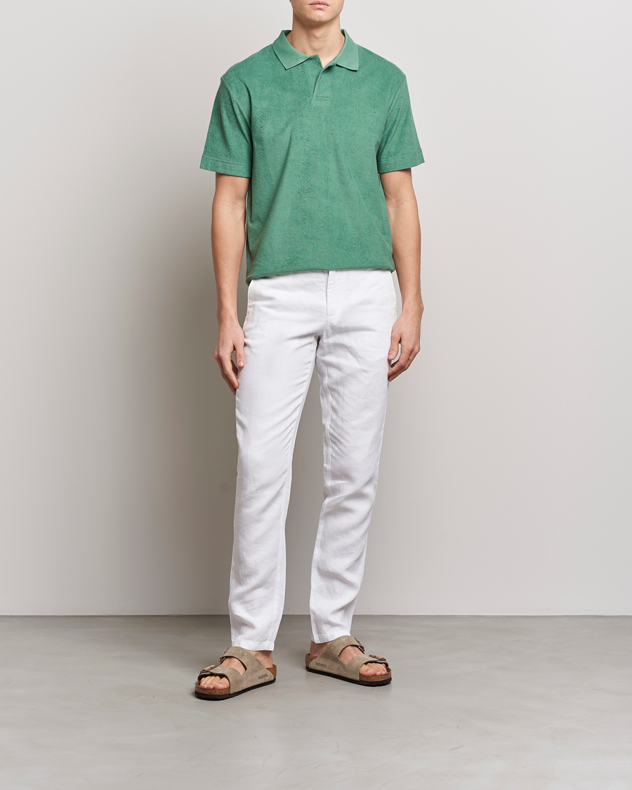 Herre | Polotrøjer | Sunspel | Towelling Polo Shirt Thyme Green