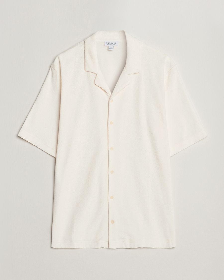 Herre |  | Sunspel | Towelling Camp Collar Shirt Archive White