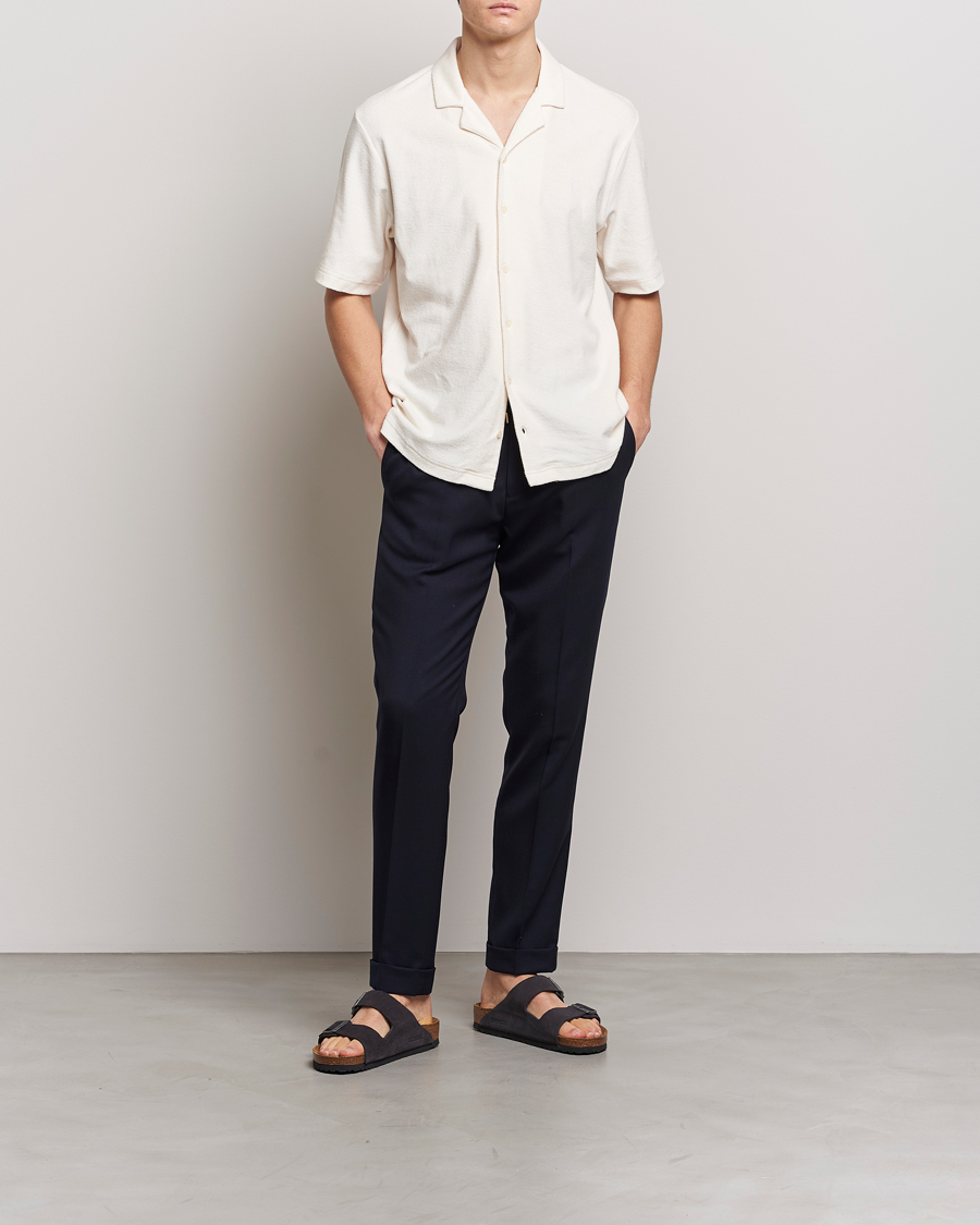 Herre | Skjorter | Sunspel | Towelling Camp Collar Shirt Archive White