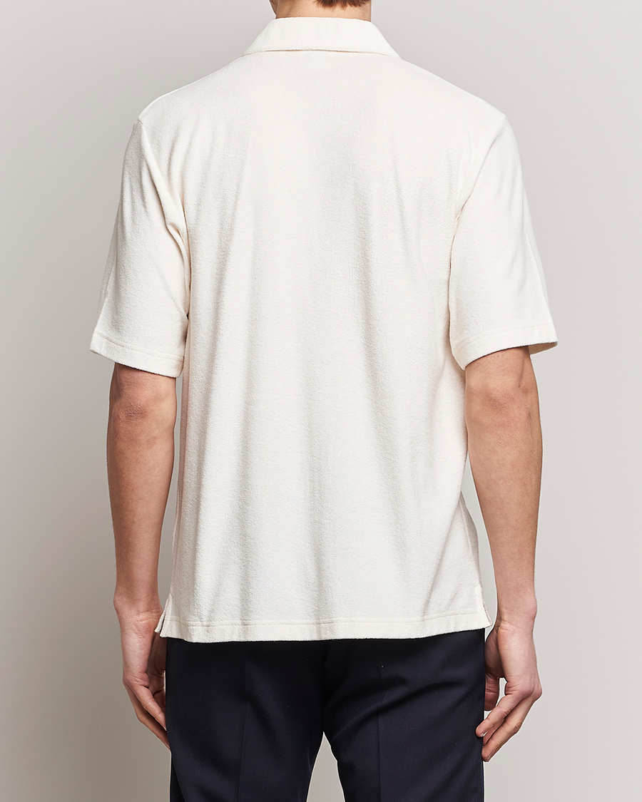 Herre | Skjorter | Sunspel | Towelling Camp Collar Shirt Archive White