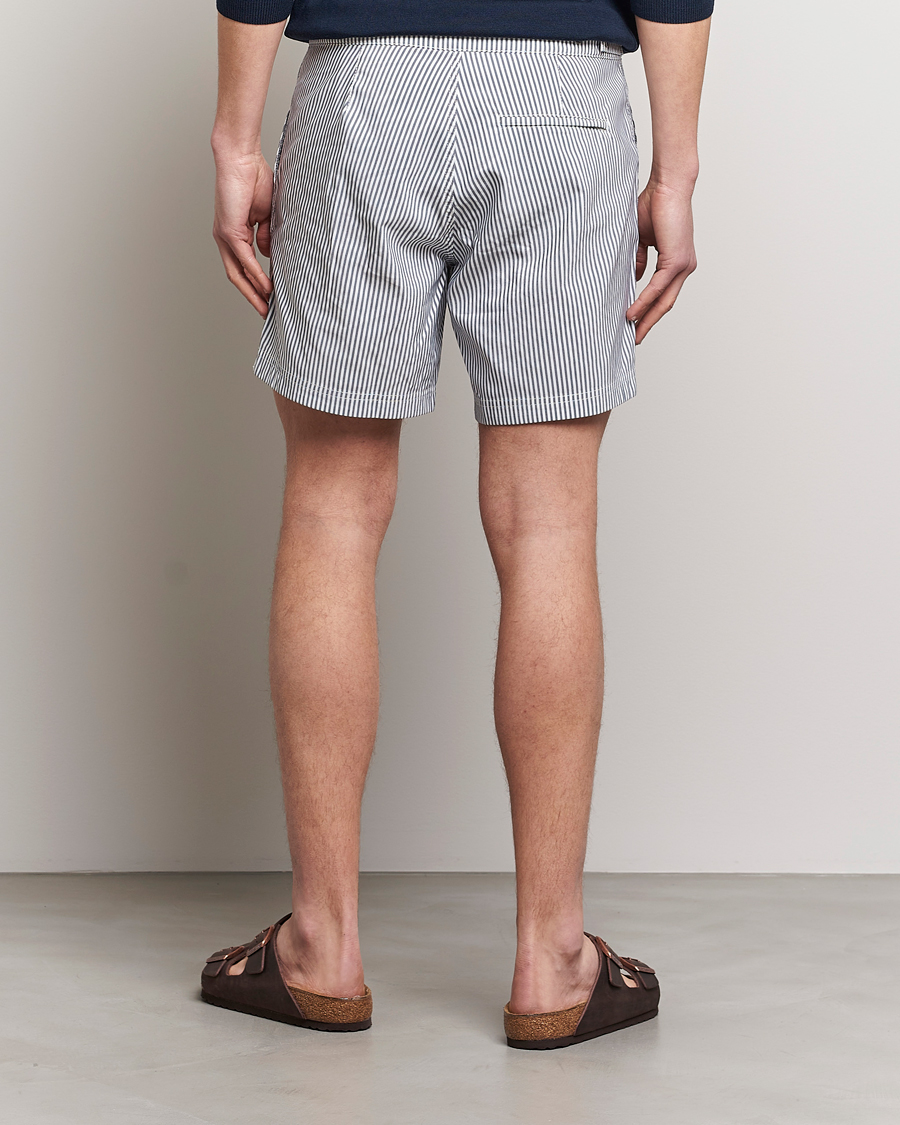 Herre | Badebukser | Sunspel | Striped Tailored Swimshorts Navy/White