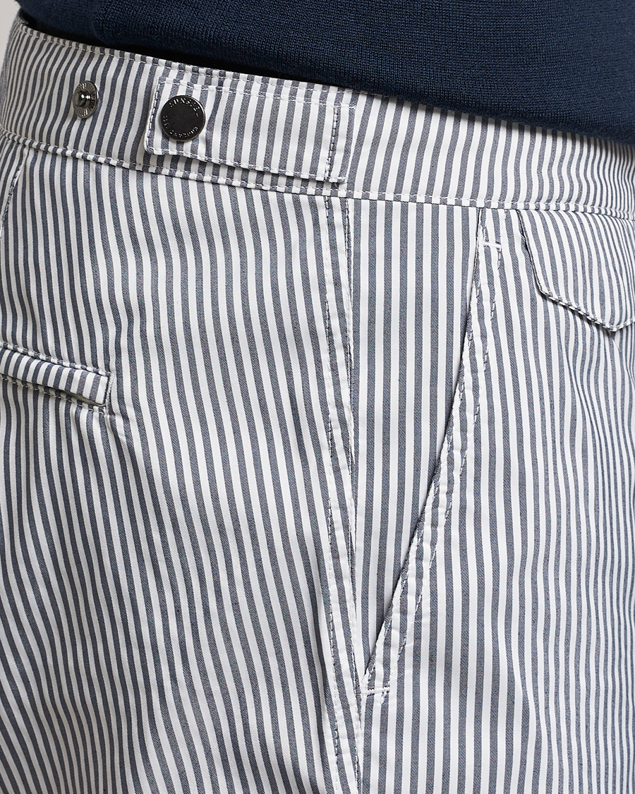 Herre | Badebukser | Sunspel | Striped Tailored Swimshorts Navy/White