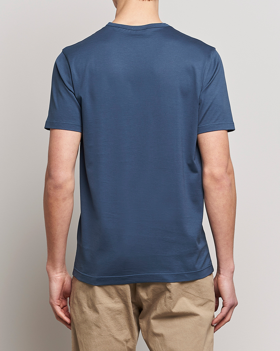 Herre | T-Shirts | Sunspel | Crew Neck Cotton Tee Shale Blue