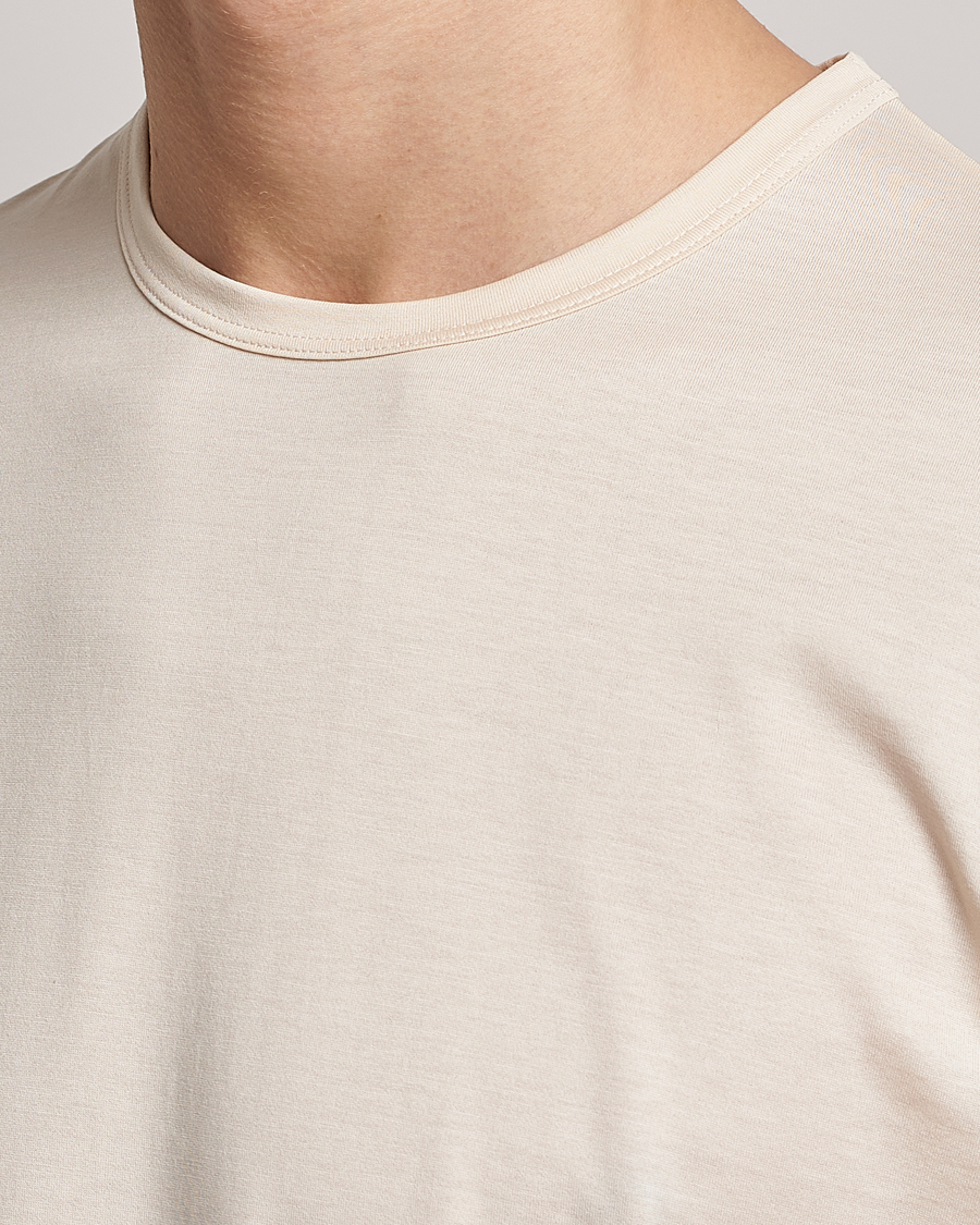 Herre | T-Shirts | Sunspel | Crew Neck Cotton Tee Undyed