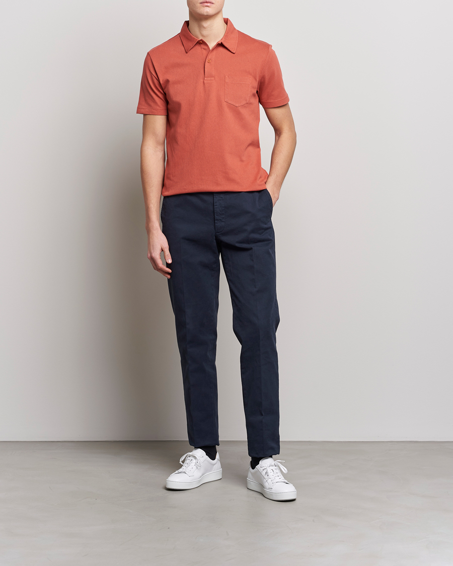 Herre | Polotrøjer | Sunspel | Riviera Polo Shirt Burnt Sienna