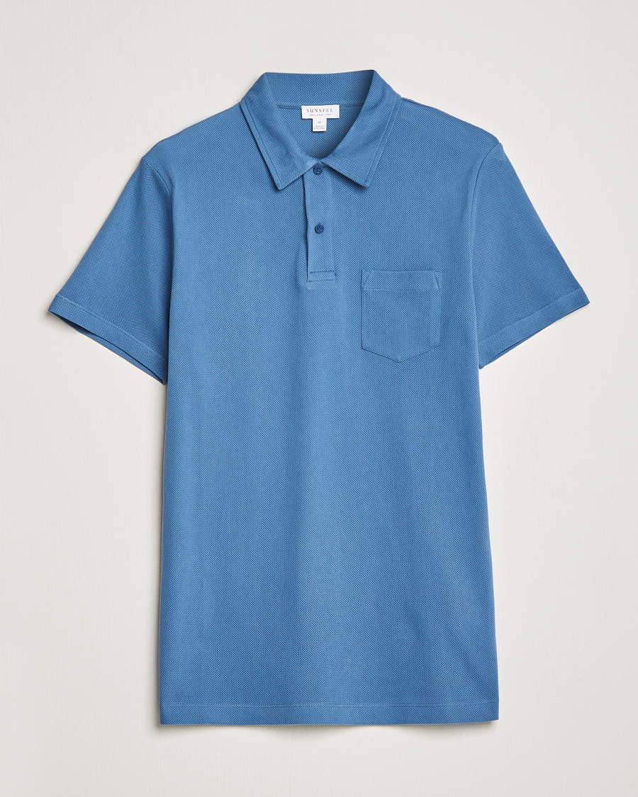 Herre | Polotrøjer | Sunspel | Riviera Polo Shirt Blue Stone