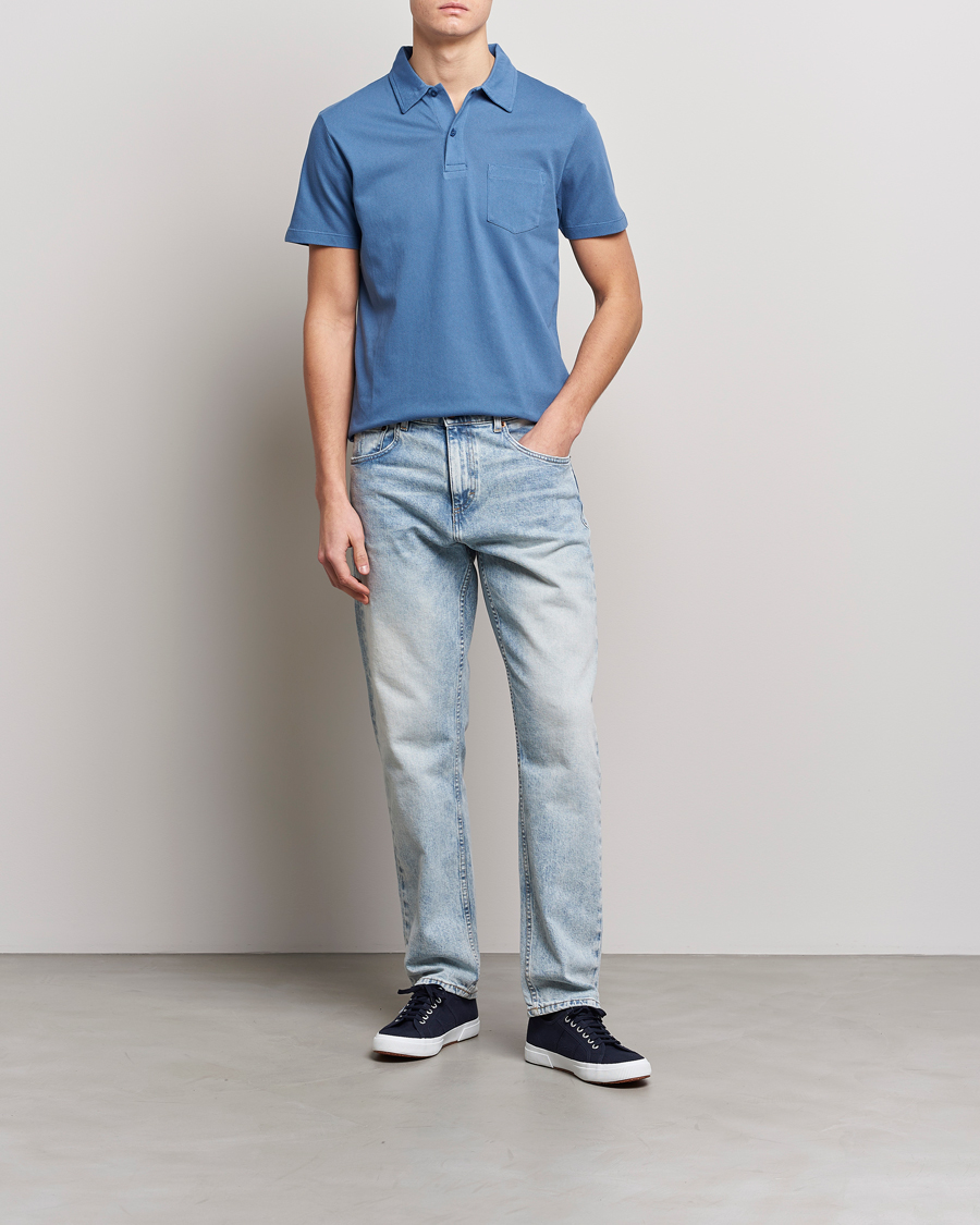 Herre | Polotrøjer | Sunspel | Riviera Polo Shirt Blue Stone