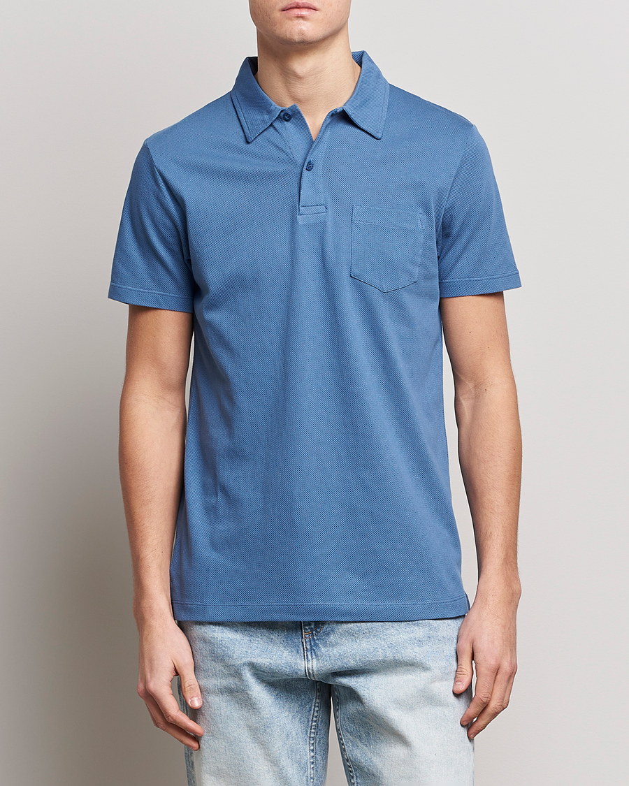Herre | Polotrøjer | Sunspel | Riviera Polo Shirt Blue Stone