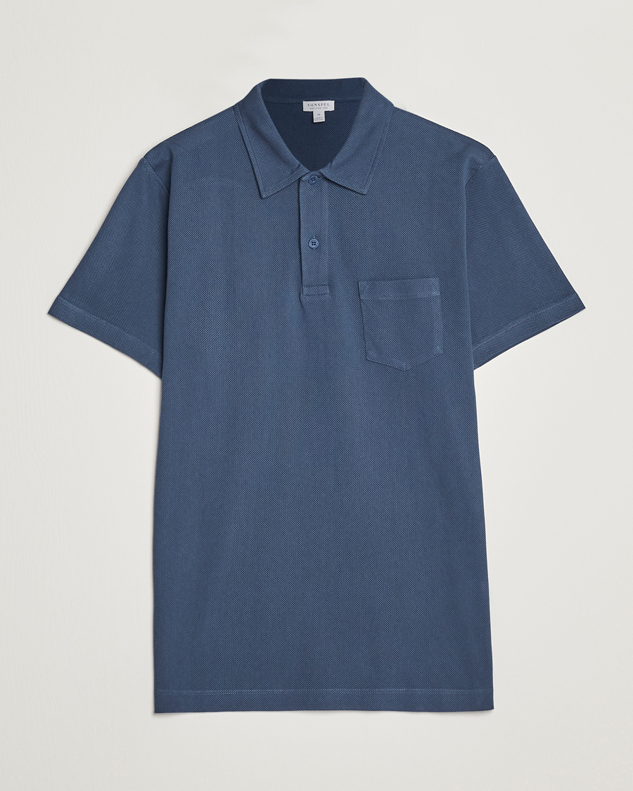 Herre | Polotrøjer | Sunspel | Riviera Polo Shirt Shale Blue