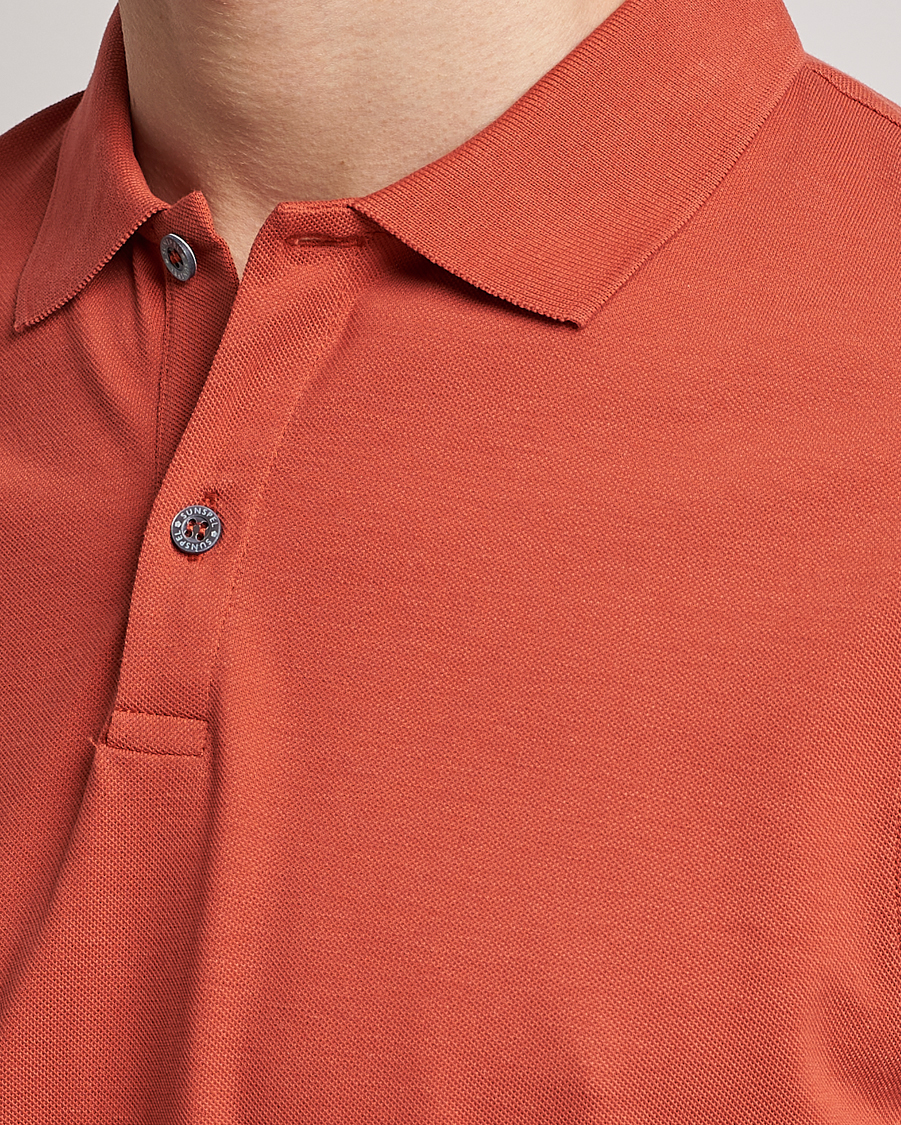 Herre | Polotrøjer | Sunspel | Short Sleeve Pique Polo Burnt Sienna