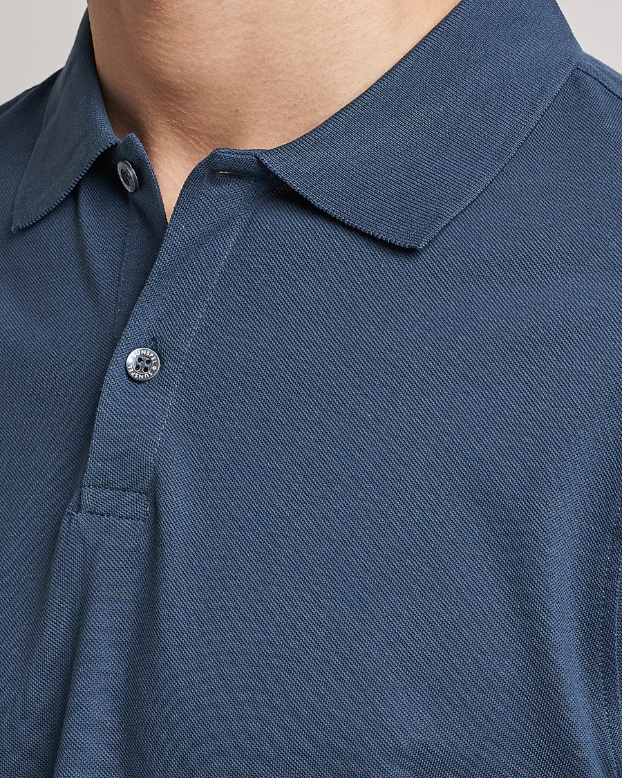 Herre | Polotrøjer | Sunspel | Short Sleeve Pique Polo Shale Blue