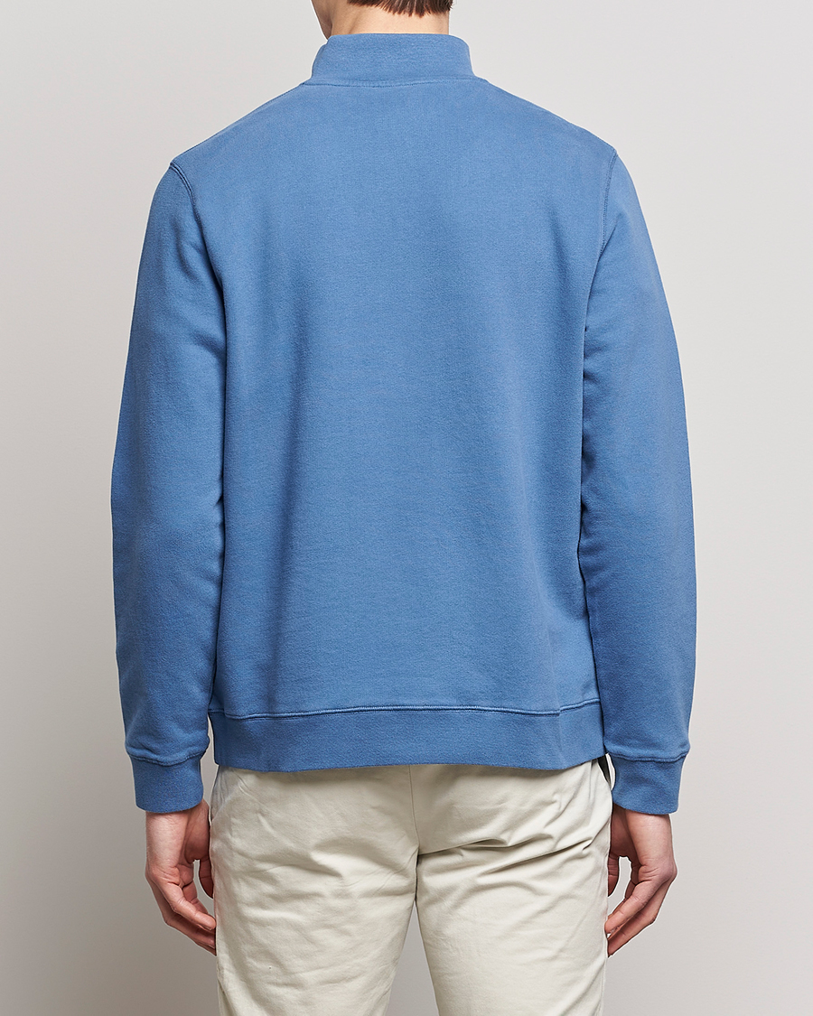 Herre | Trøjer | Sunspel | Loopback Half Zip Sweatshirt Blue Stone