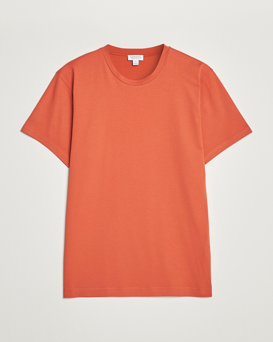 Herre | T-Shirts | Sunspel | Riviera Organic Tee Burnt Sienna