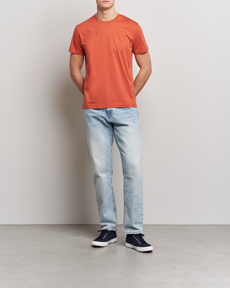 Herre | T-Shirts | Sunspel | Riviera Organic Tee Burnt Sienna