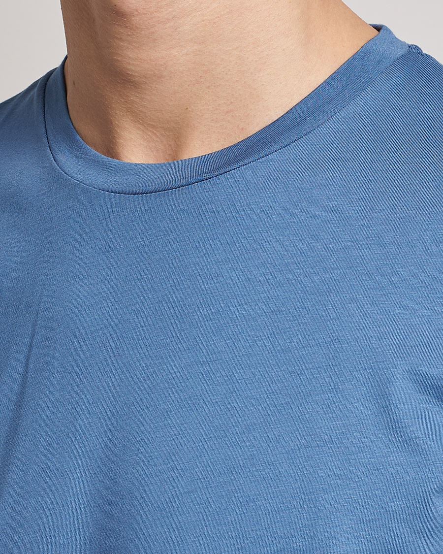 Herre | T-Shirts | Sunspel | Riviera Organic Tee Blue Stone