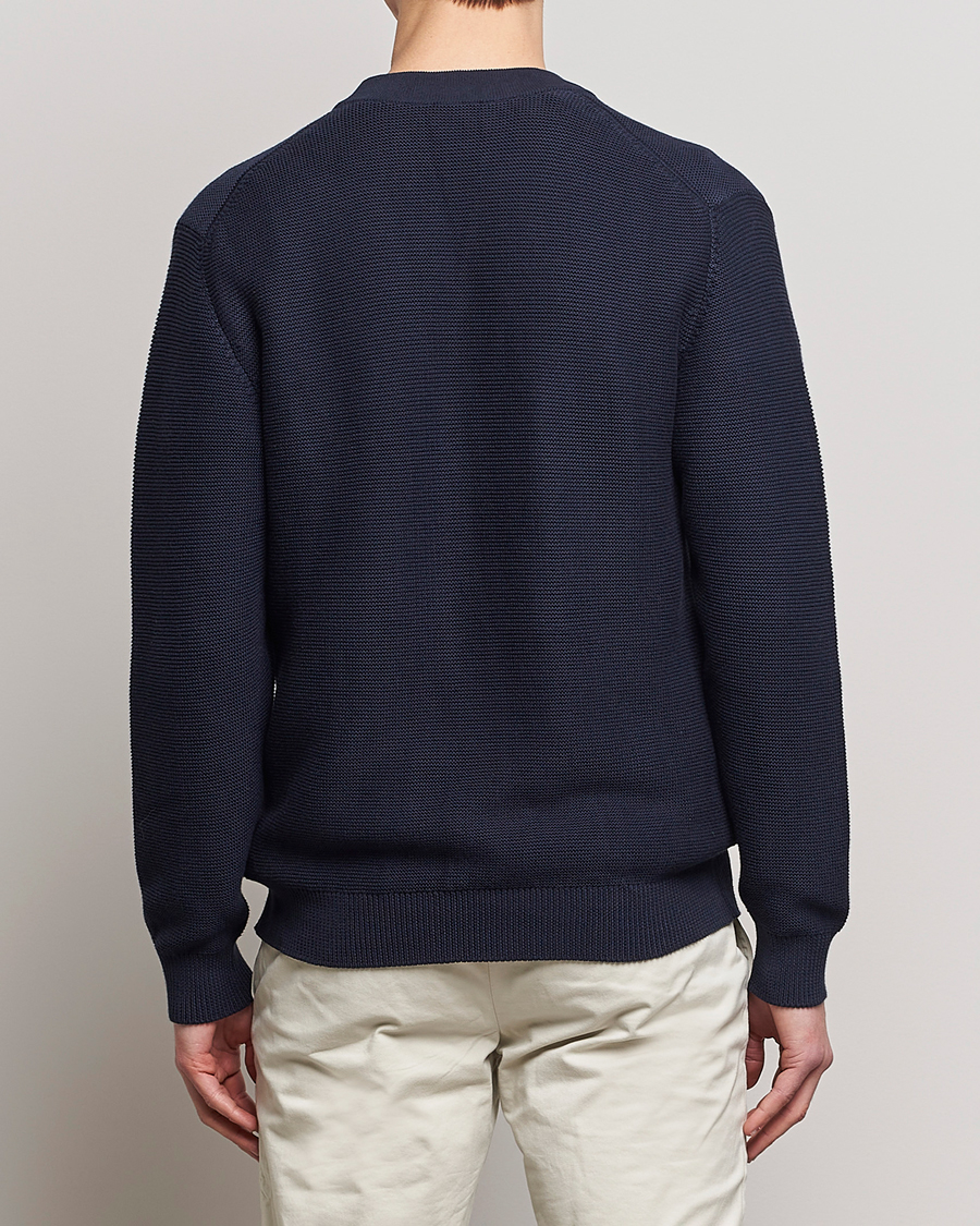 Herre | Trøjer | Sunspel | Garter Cotton Knit Cardigan Navy