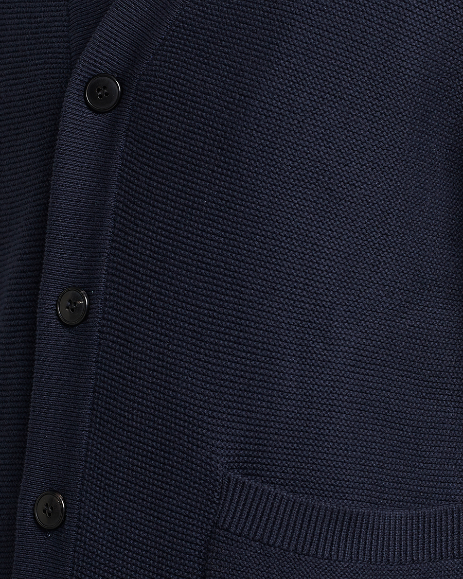 Herre | Trøjer | Sunspel | Garter Cotton Knit Cardigan Navy