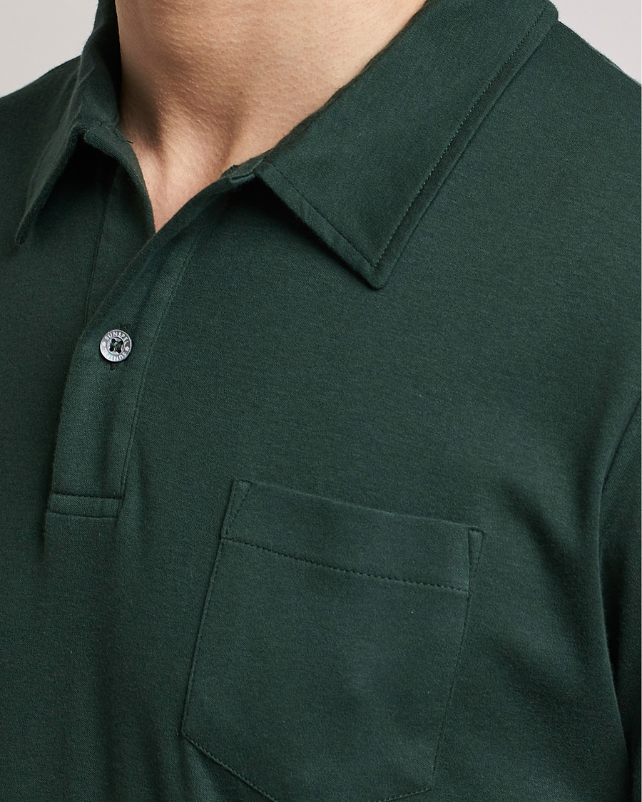 Herre | Polotrøjer | Sunspel | Sea Island Jersey Riviera Polo Seaweed