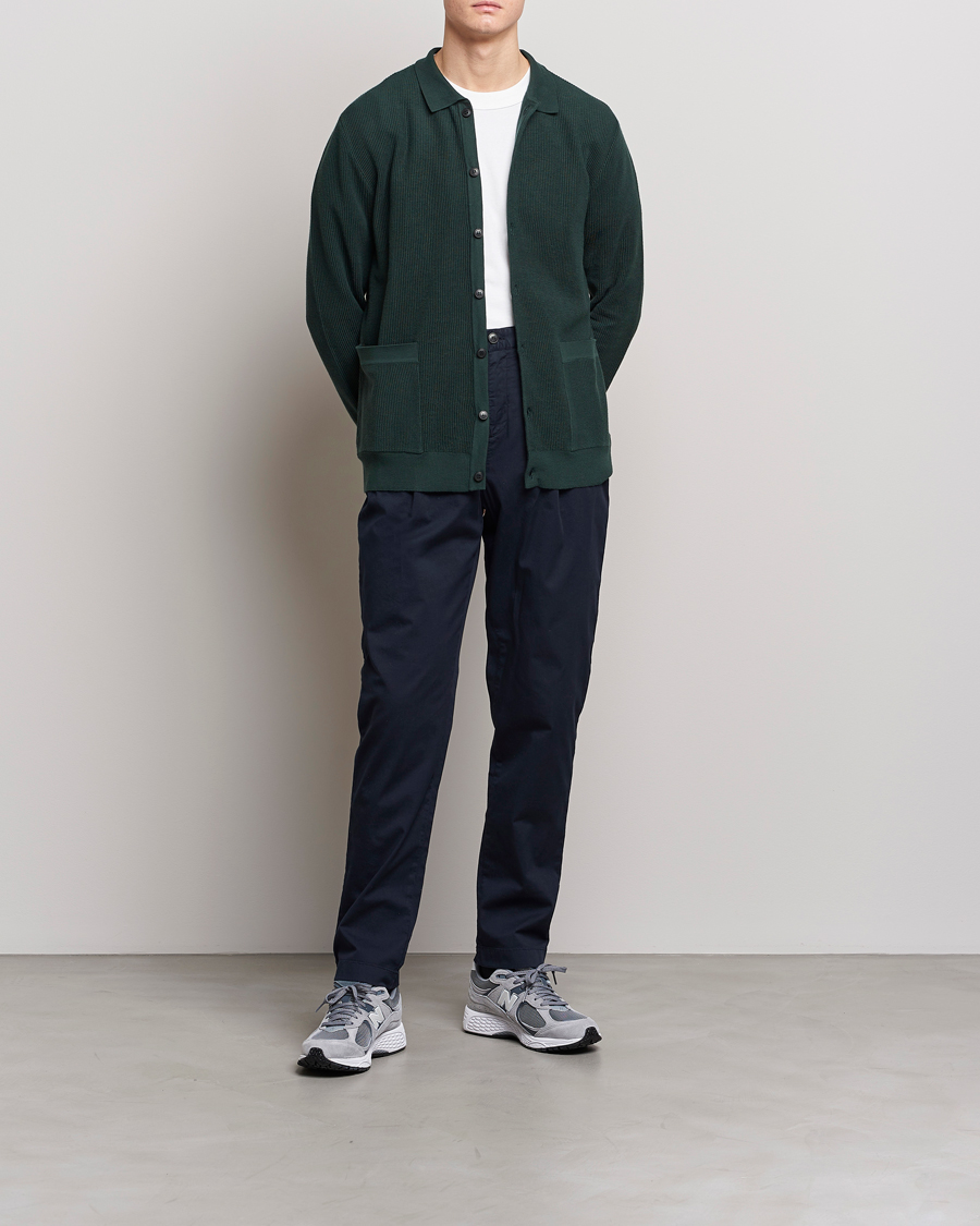 Herre | Trøjer | Sunspel | Knitted Cotton Jacket Seaweed