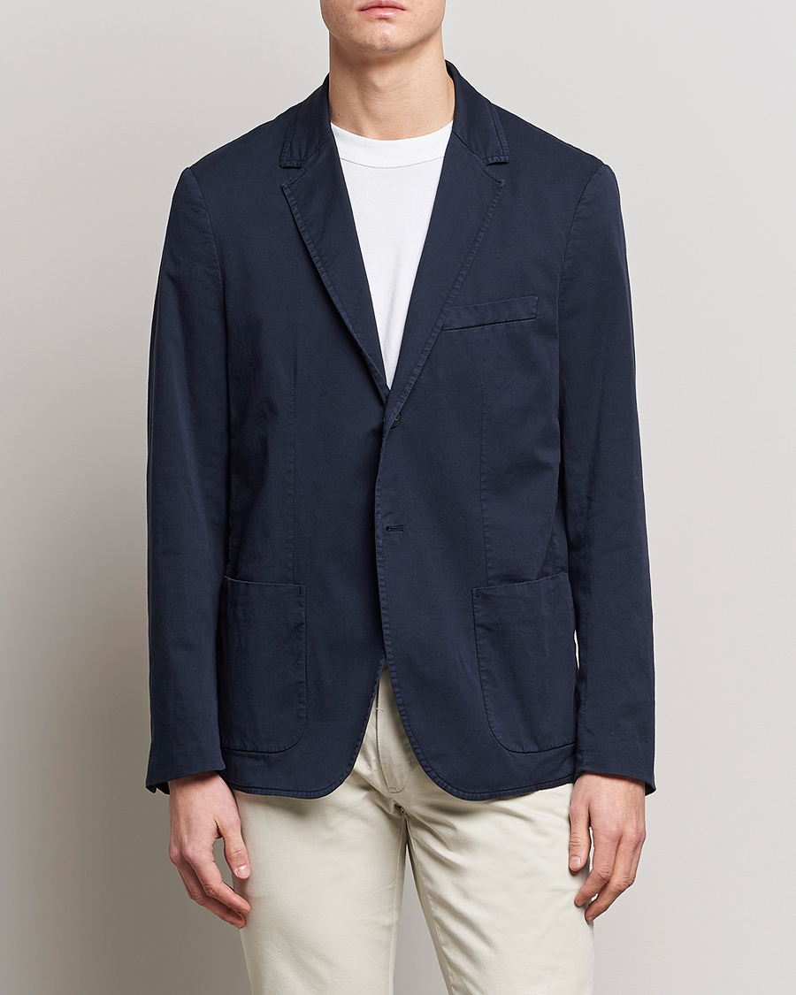 Herre | Blazere & jakker | Sunspel | Cotton Stretch Jacket Navy
