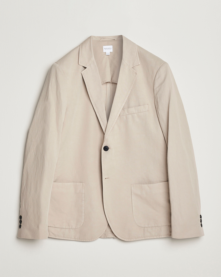 Herre | Blazere & jakker | Sunspel | Unconstructed Cotton/Linen Blazer Light Sand