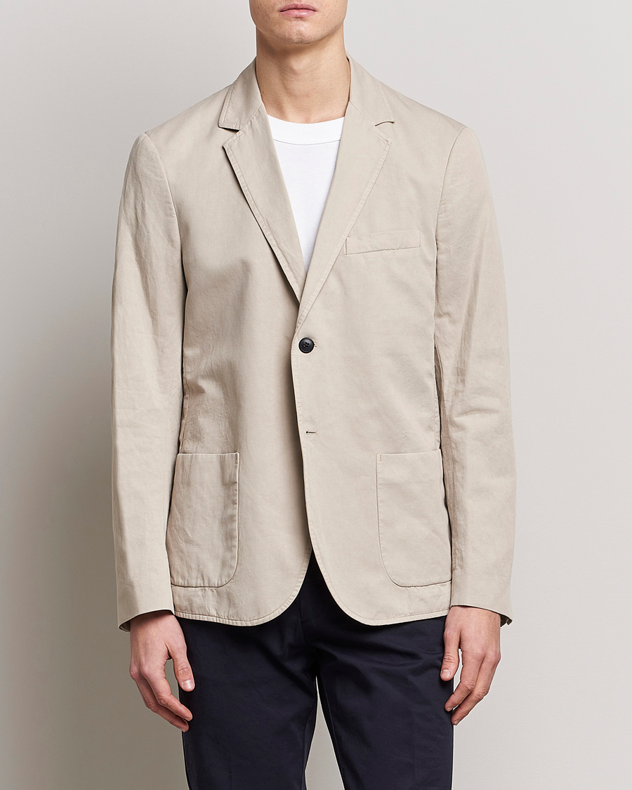 Herre | Blazere & jakker | Sunspel | Unconstructed Cotton/Linen Blazer Light Sand