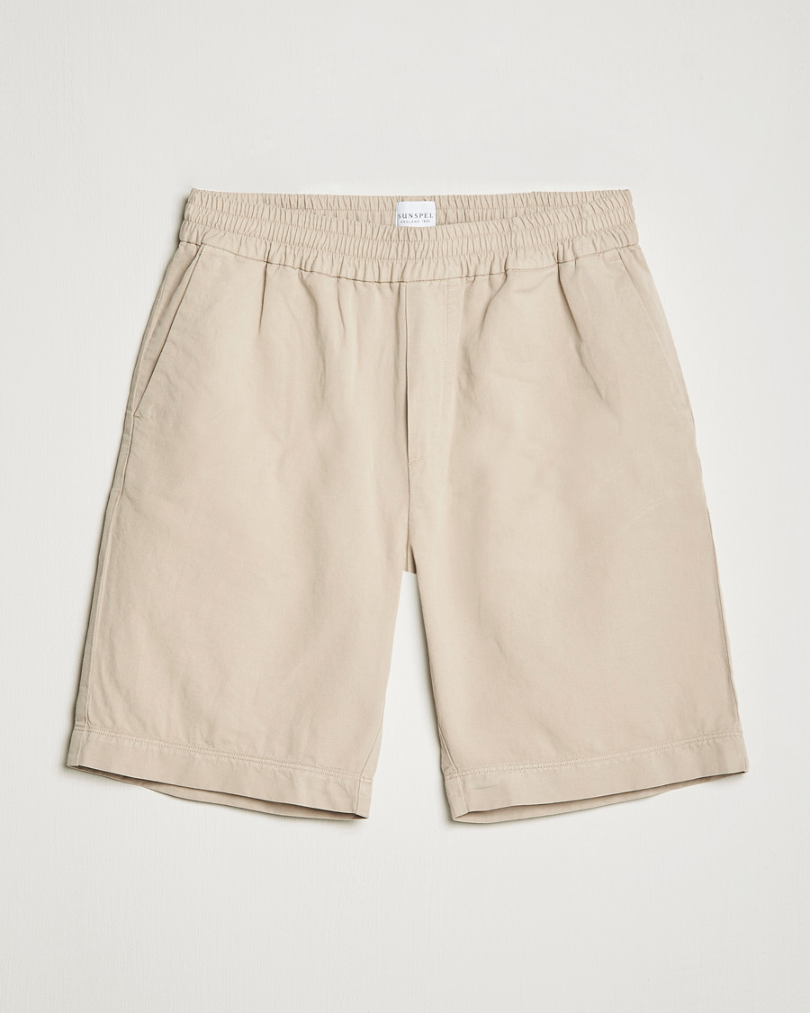 Herre | Shorts | Sunspel | Cotton/Linen Drawstring Shorts Light Sand