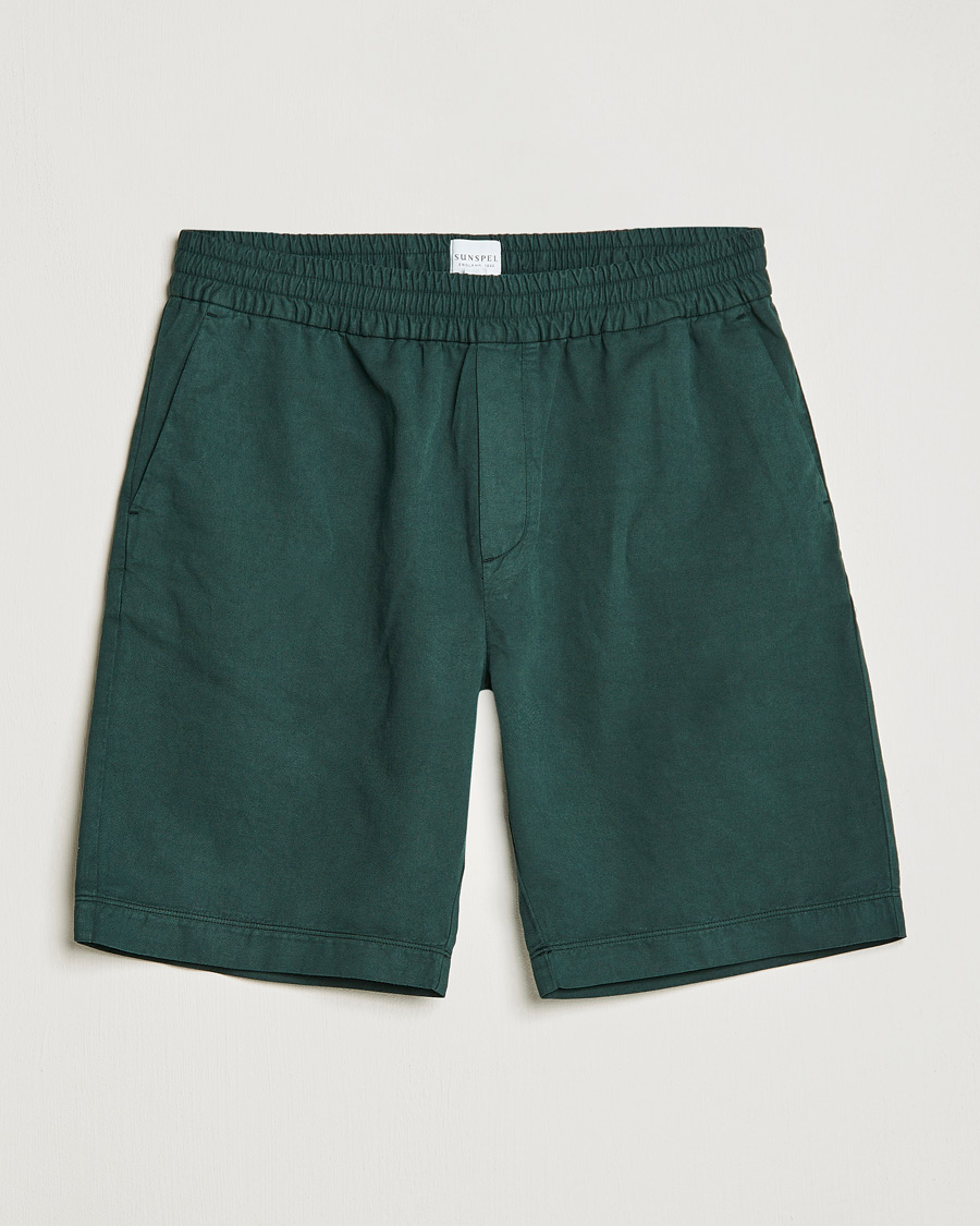 Herre | Shorts | Sunspel | Cotton/Linen Drawstring Shorts Seaweed