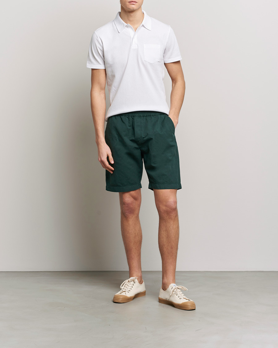 Herre | Shorts | Sunspel | Cotton/Linen Drawstring Shorts Seaweed