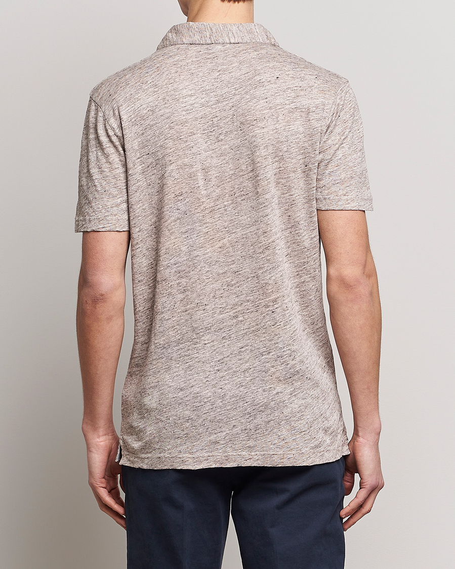 Herre | Polotrøjer | Sunspel | Linen Polo Shirt Oatmeal Melange