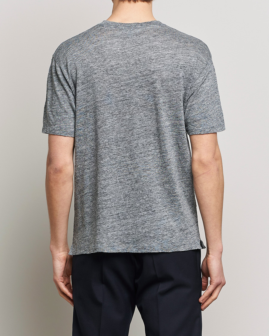 Herre | T-Shirts | Sunspel | Linen T-Shirt Mid Grey Melange