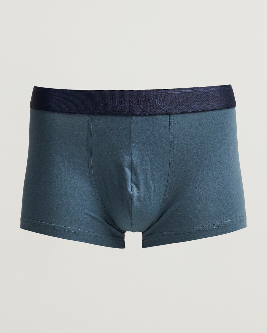 Herre | Undertøj | Sunspel | Cotton Stretch Trunk Dark Petrol