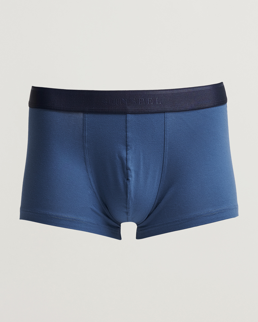 Herre | Undertøj | Sunspel | Cotton Stretch Trunk Atlantic Blue