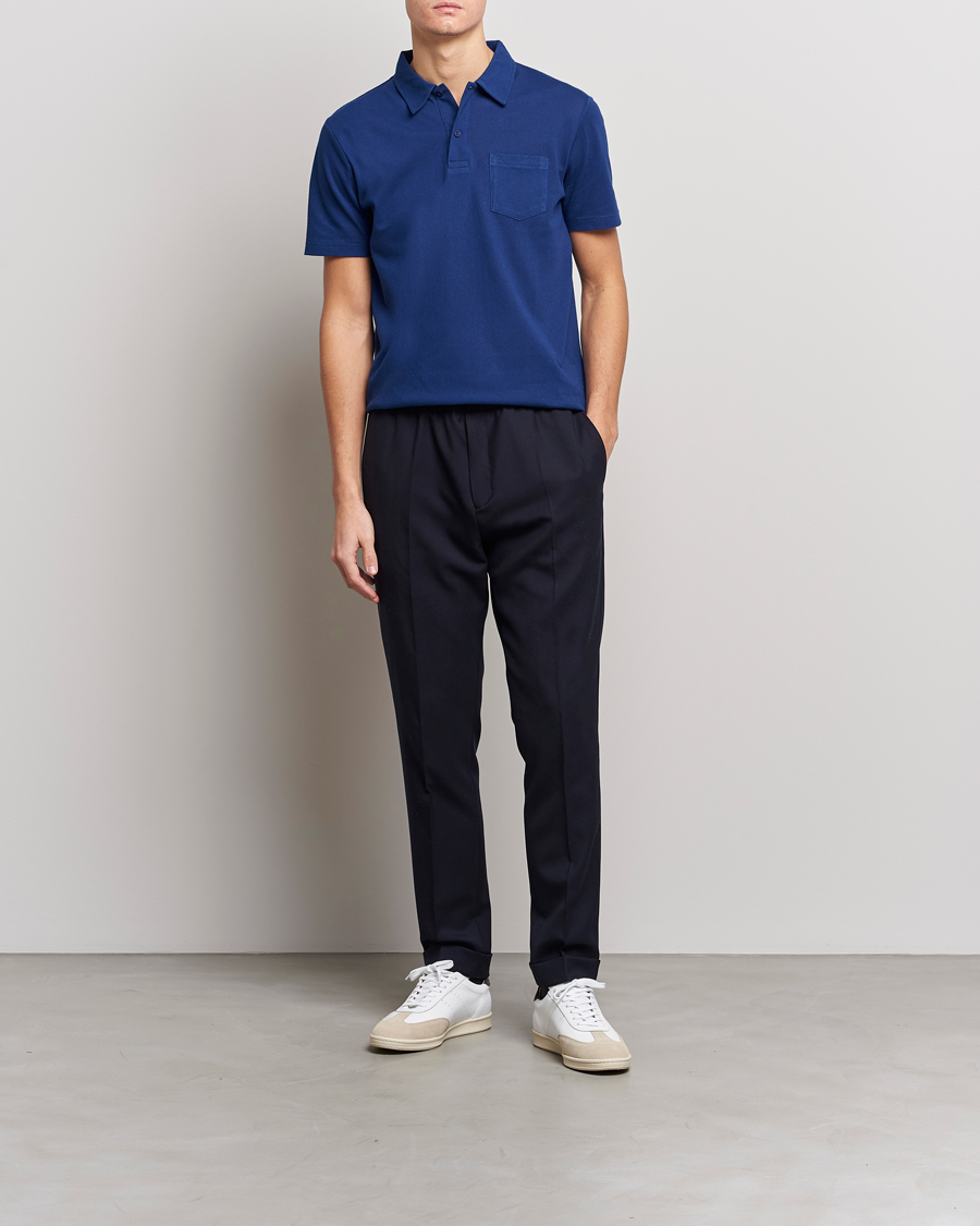 Herre | Polotrøjer | Sunspel | Riviera Polo Shirt Space Blue