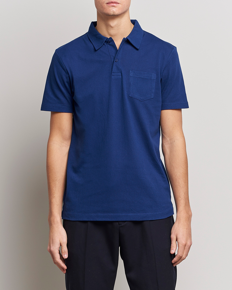 Herre |  | Sunspel | Riviera Polo Shirt Space Blue