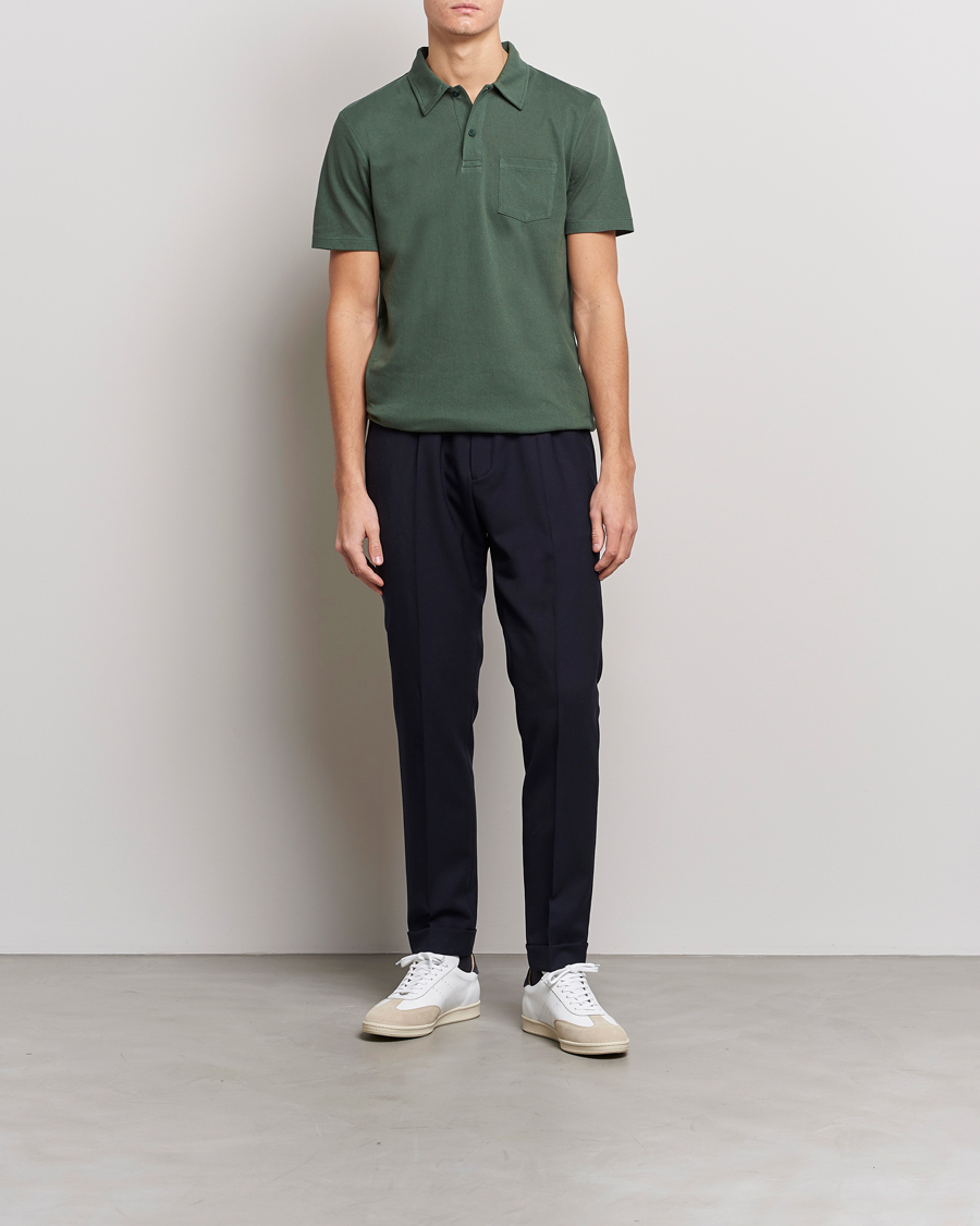 Herre | Polotrøjer | Sunspel | Riviera Polo Shirt Dark Green