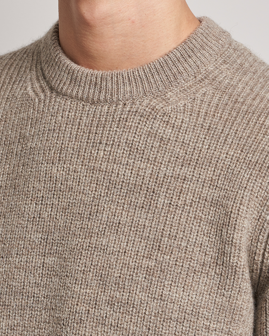 Herre | Trøjer | Sunspel | Luxury British Wool Jumper Natural Oatmeal